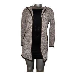 PATTY BOUTIK Brown Marled Hooded Cardigan with Pockets Size S